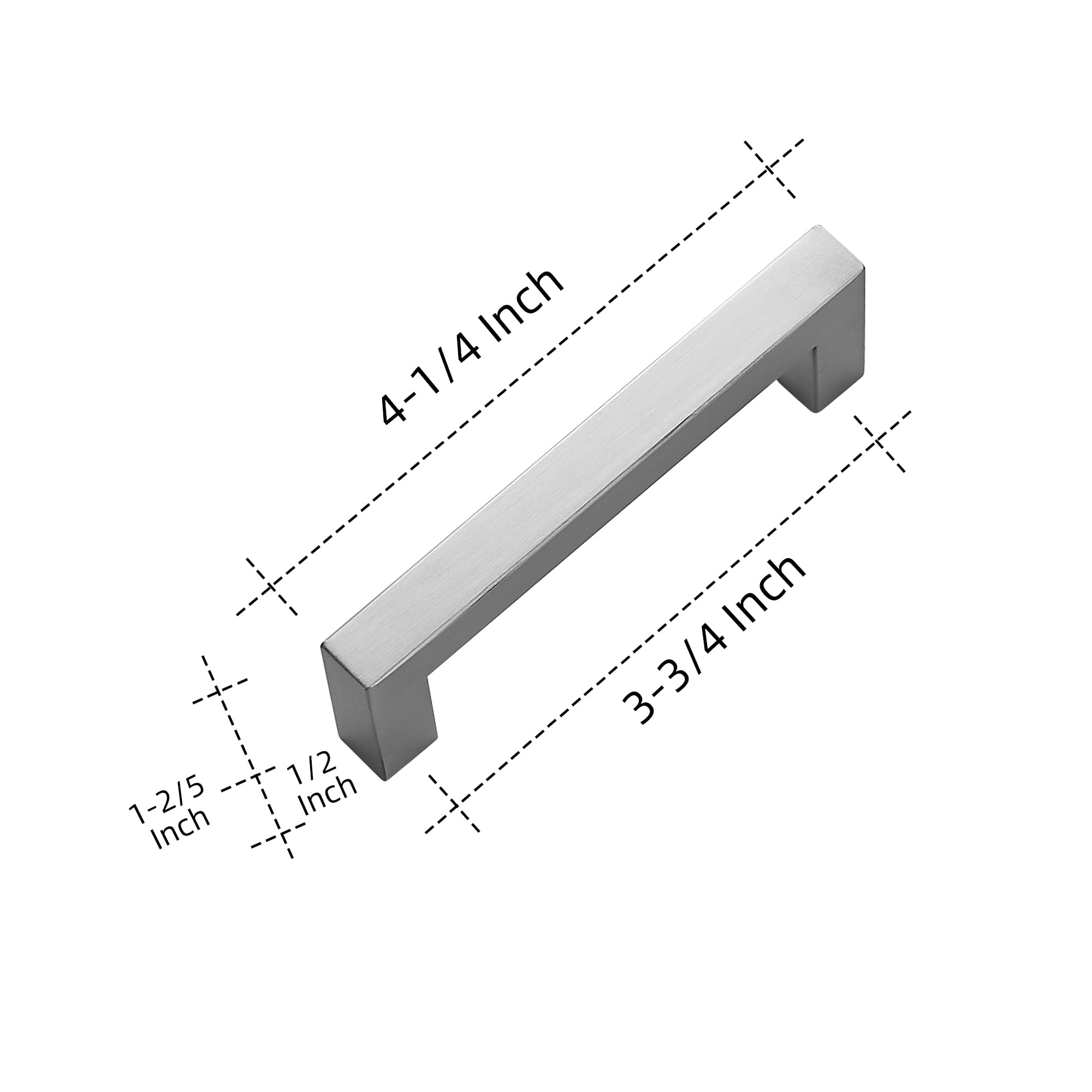 Ravinte 5 Pack 3-3/4 Inch Square Cabinet Handles - Satin Nickel & Brushed Nickel Drawer Pulls - Durable Kitchen Cabinet Hardware for Home & Office - Perfect for Cabinets, Cupboards, and Drawers