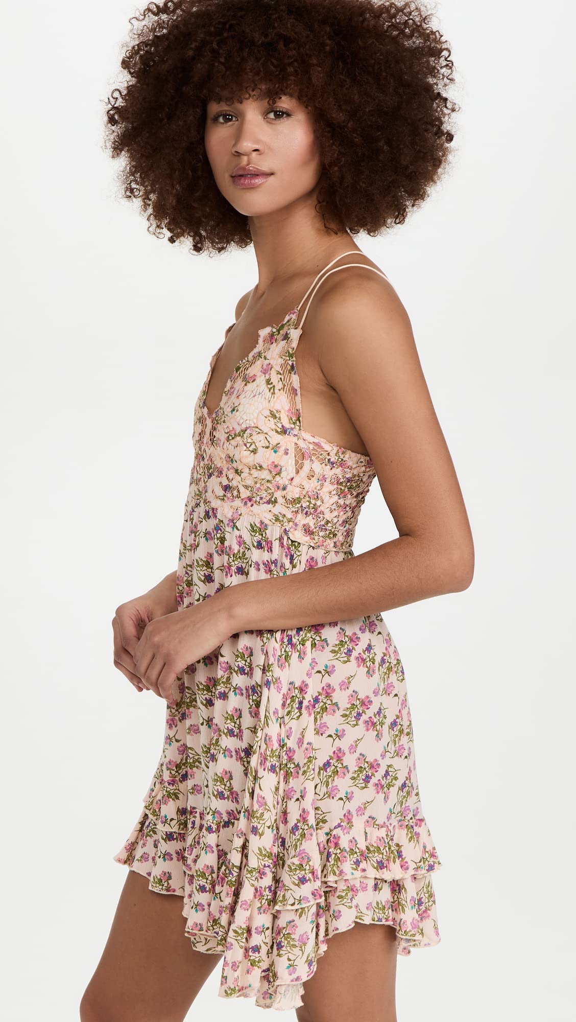 Free People Women's Adella Printed Mini Slip Dress - Floral Summer Dress for Beach, Vacation & Date Night | Boho Chic Style
