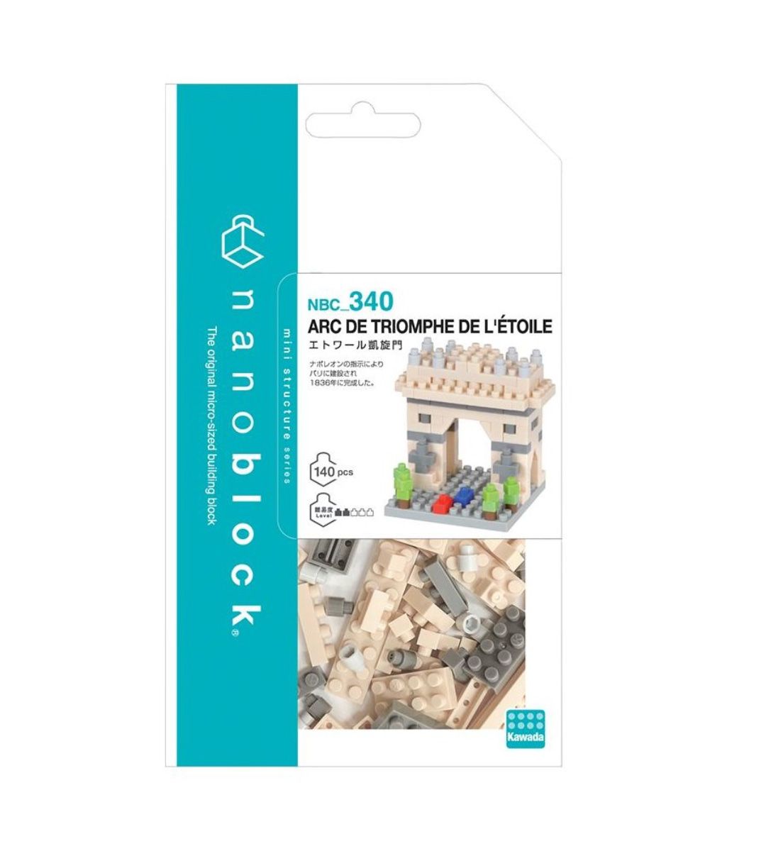 Nanoblock NBC 340 Mini Arc de Triomphe Building Kit - Collectible Paris Landmark Model for Home Decor, Office Display & Gift for Architecture Lovers