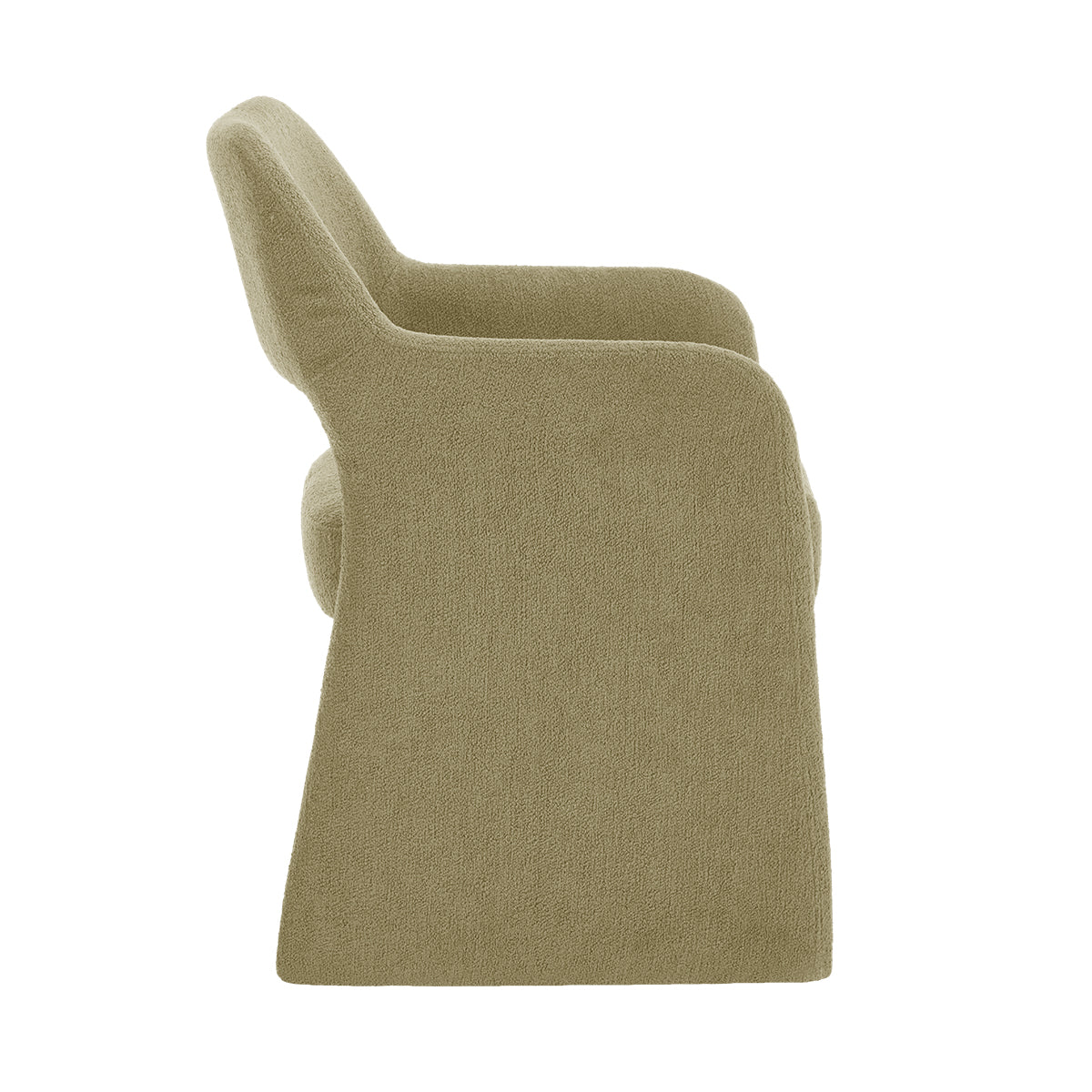 Amelia Boucle Dining Arm Chair - Upholstered Accent Chair for Kitchen, Dining Room & Office - Modern Comfortable Seat with Soft Fabric & Sturdy Frame