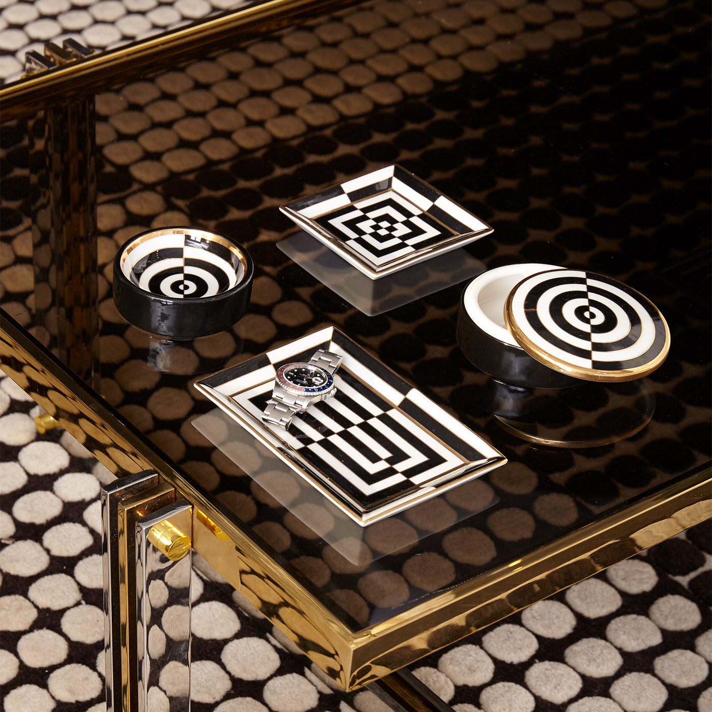 Modern Op Art Rectangle Serving Tray - Stylish Geometric Design for Dining, Coffee Table Decor & Party Serving - Perfect for Home, Office & Gifts