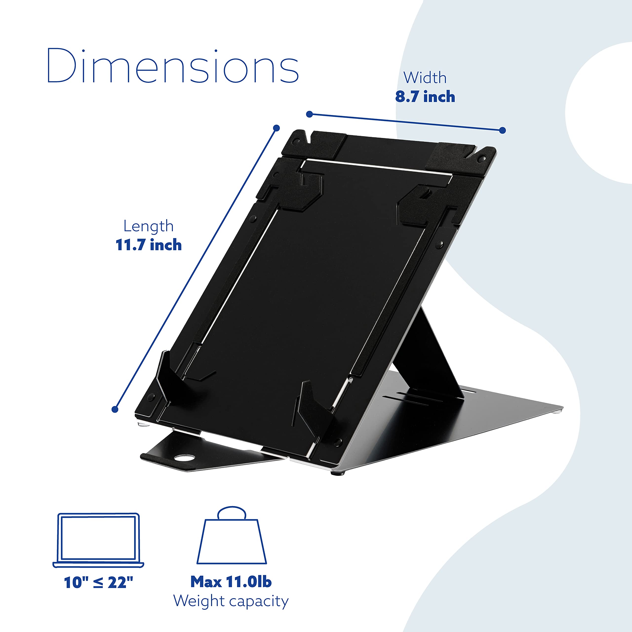 R-Go Riser Duo 2-in-1 Adjustable Laptop & Tablet Stand - Ultra-Thin Aluminum Ergonomic Holder for MacBook Air/Pro, Dell XPS, Lenovo & 10-22