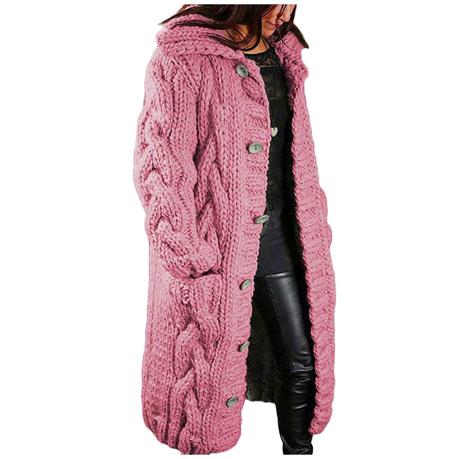 Long Large Coat Breasted Single Size Women's Sleeves Cardigan Hood Sweater for Toddler Girls - Cozy Winter Wear for Outdoor Playdates and School Days