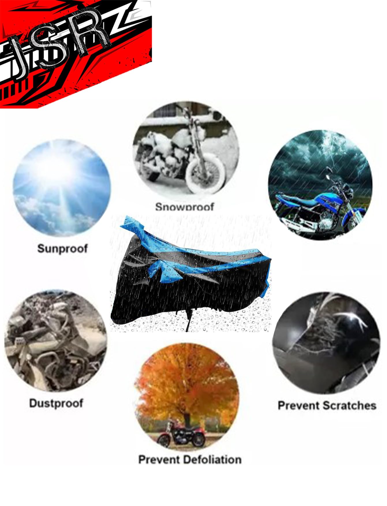 Premium Waterproof Bike Cover for Bajaj Pulsar NS125 & Scooty - UV Protection with Side Mirror Pockets | All-Weather Motorcycle Protection for Rain, Sun & Dust | Perfect for Outdoor Parking & Long-Term Storage