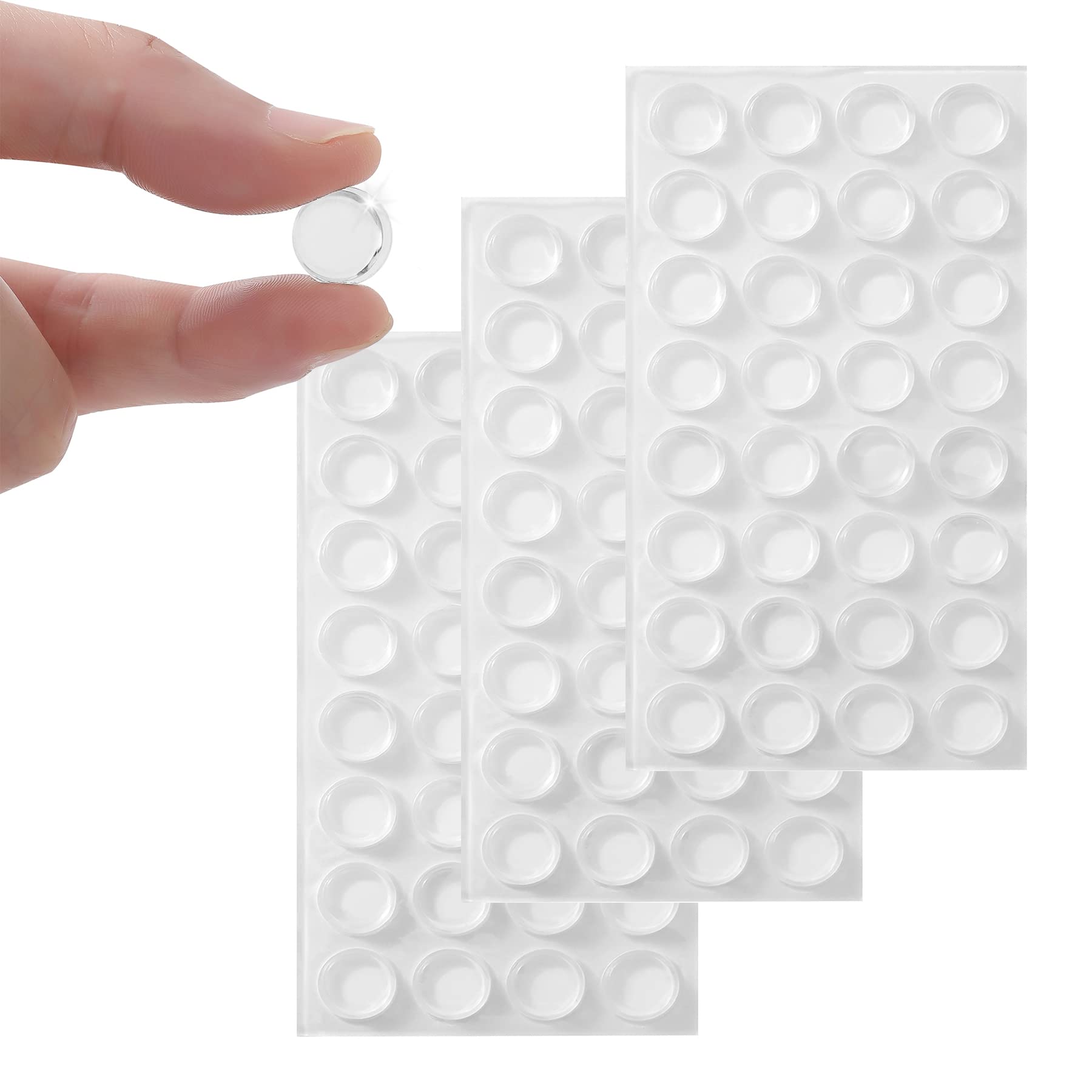 Furnigear Clear Self-Adhesive Rubber Cabinet Bumpers - 96PCS Soft Silicone Door Stoppers for Noise Reduction & Furniture Protection | Durable Cabinet Door Dots for Kitchen, Bathroom & Office Use