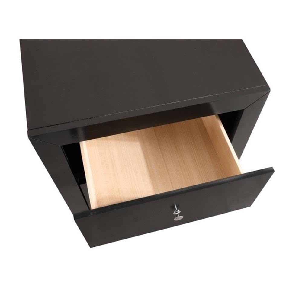 Black Glory Furniture Burlington 2-Drawer Nightstand - Modern Bedside Table with Storage for Bedroom, Guest Room & Dorm