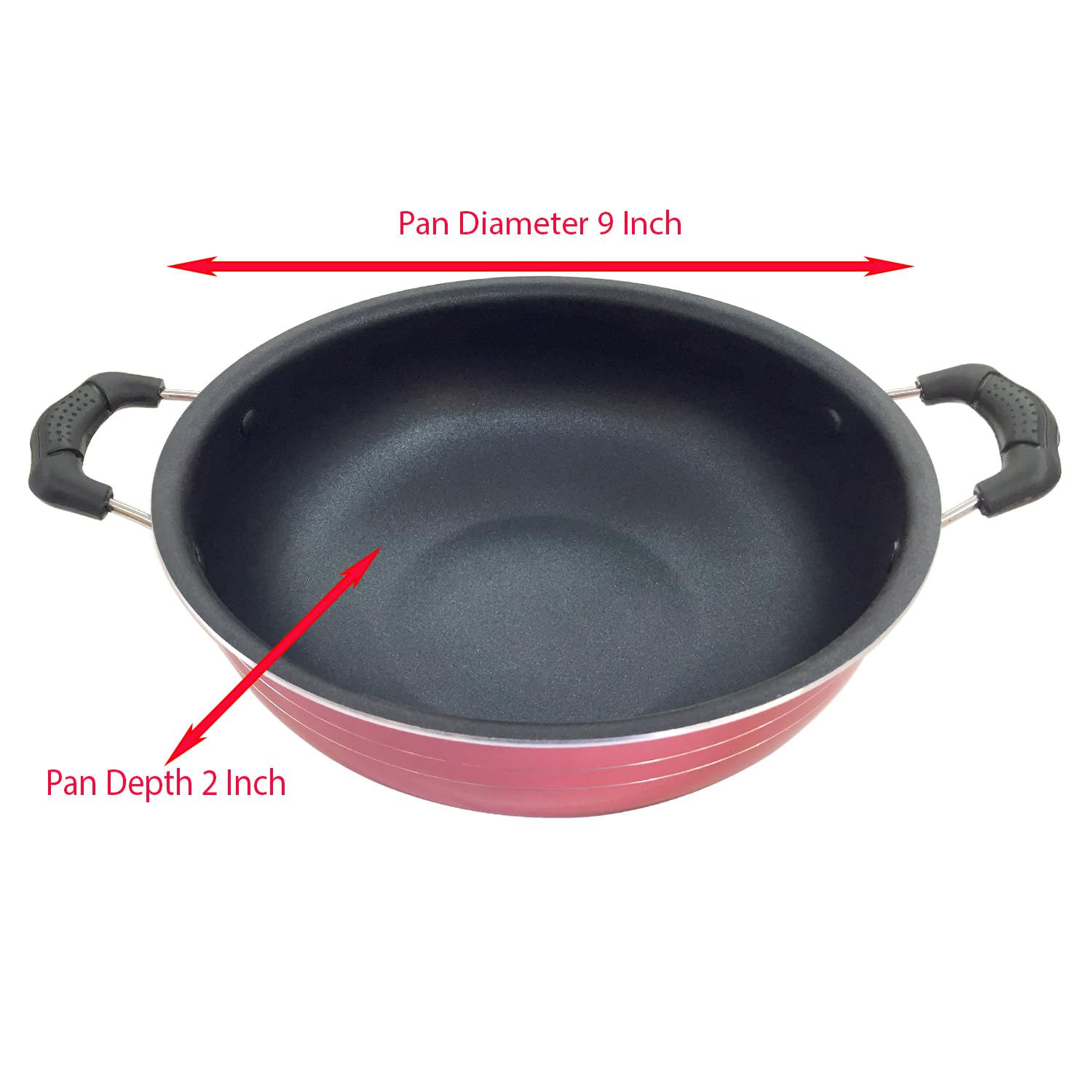 Nonstick Aluminum Kadai Wok Pan - 8.5