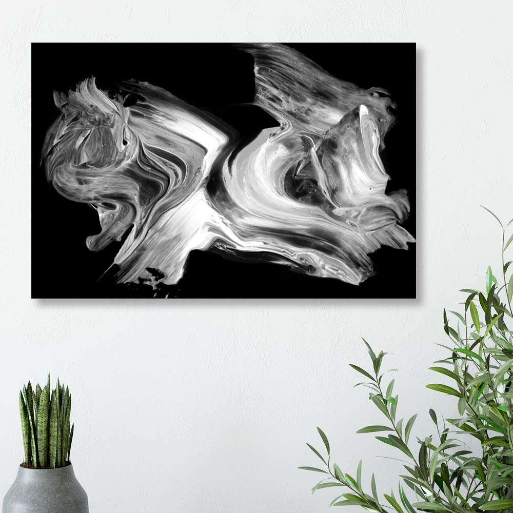 Abstract Oil Texture Canvas Wall Art - Modern Home Decor for Bedroom & Living Room - Framed Painting Print 32x48 Inches - Perfect for Contemporary Spaces & Office Decor