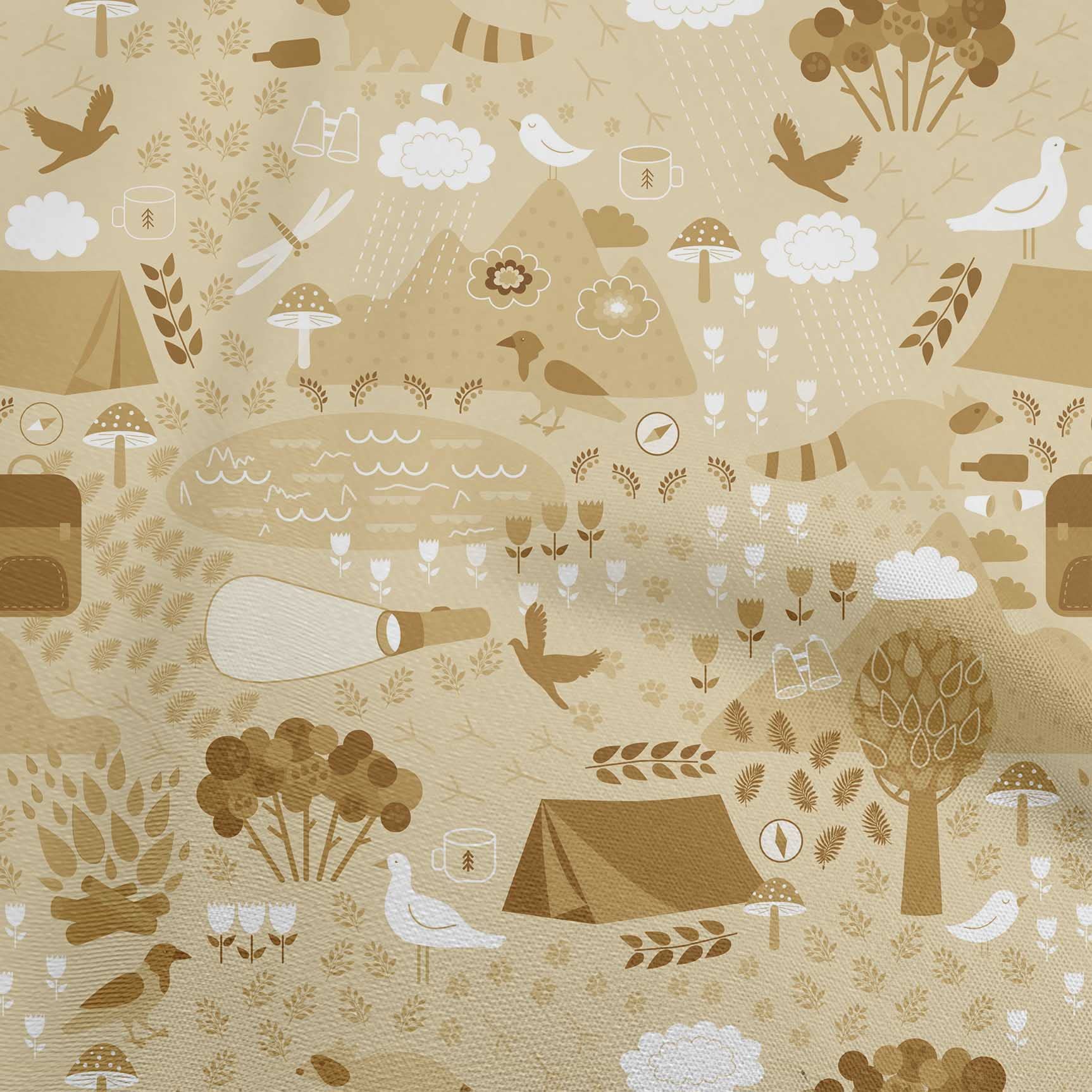 oneOone Polyester Spandex Light Brown Fabric for Kids - 56 Inch Wide Printed DIY Sewing Material by The Yard | Perfect for Children's Clothing, Costumes & Craft Projects