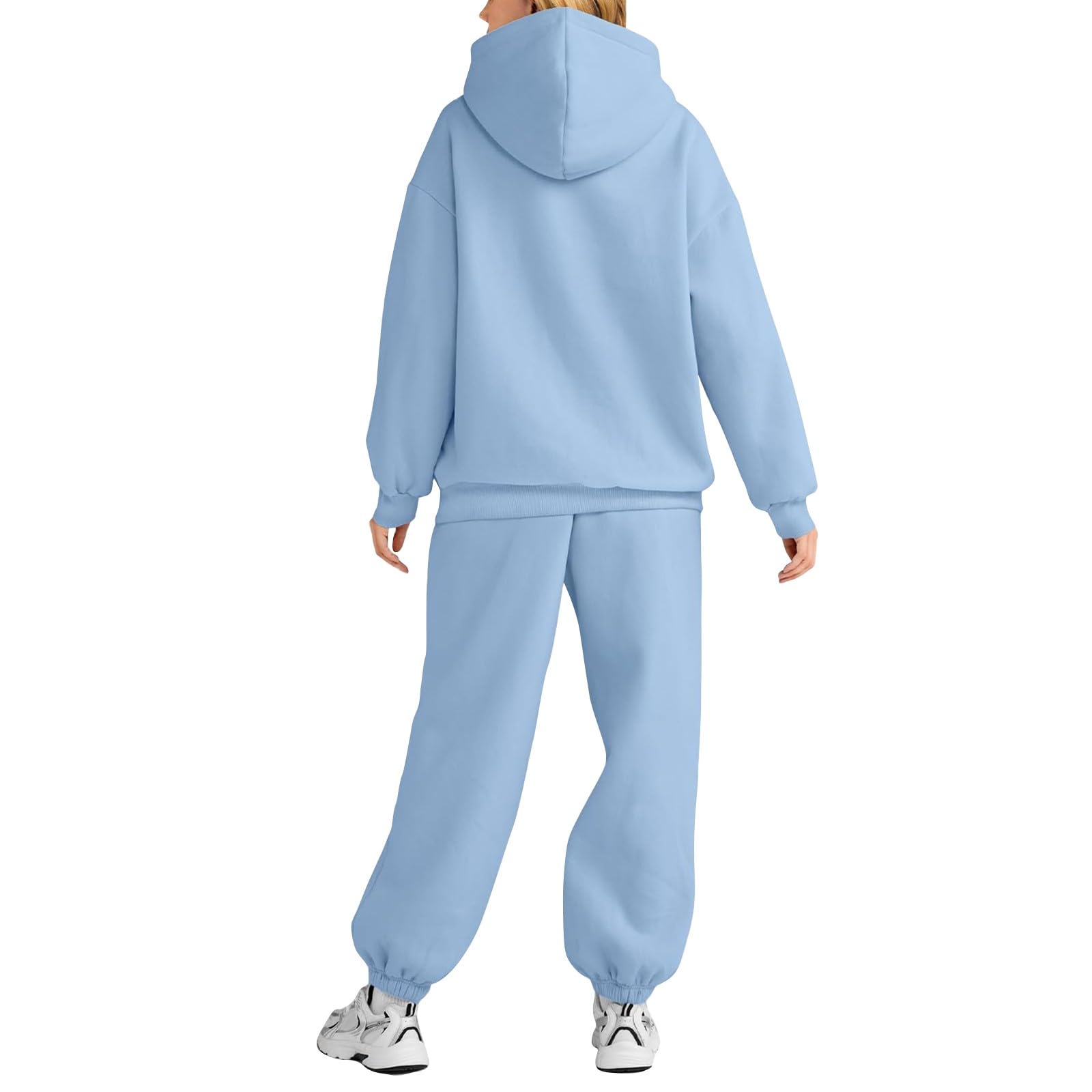 Women's Solid Color Lounge Sets - Long Sleeve Hoodie & Sweatpants with Pockets | 2-Piece Casual Outfit for Fall | Perfect for Home Relaxation, Running Errands & Coffee Dates
