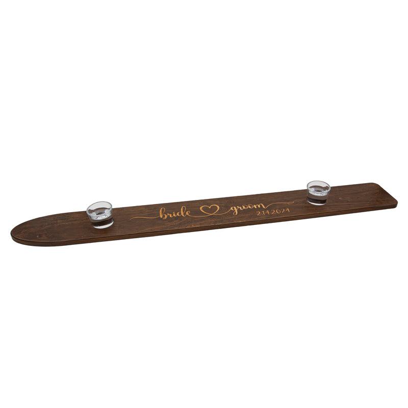 Custom Laser Engraved 2-Person Wooden Shot Ski - Personalized Drinking Game Accessory for Parties & Events - Multiple Unique Designs Available - Perfect for Bachelor Parties, Tailgates & Bar Games