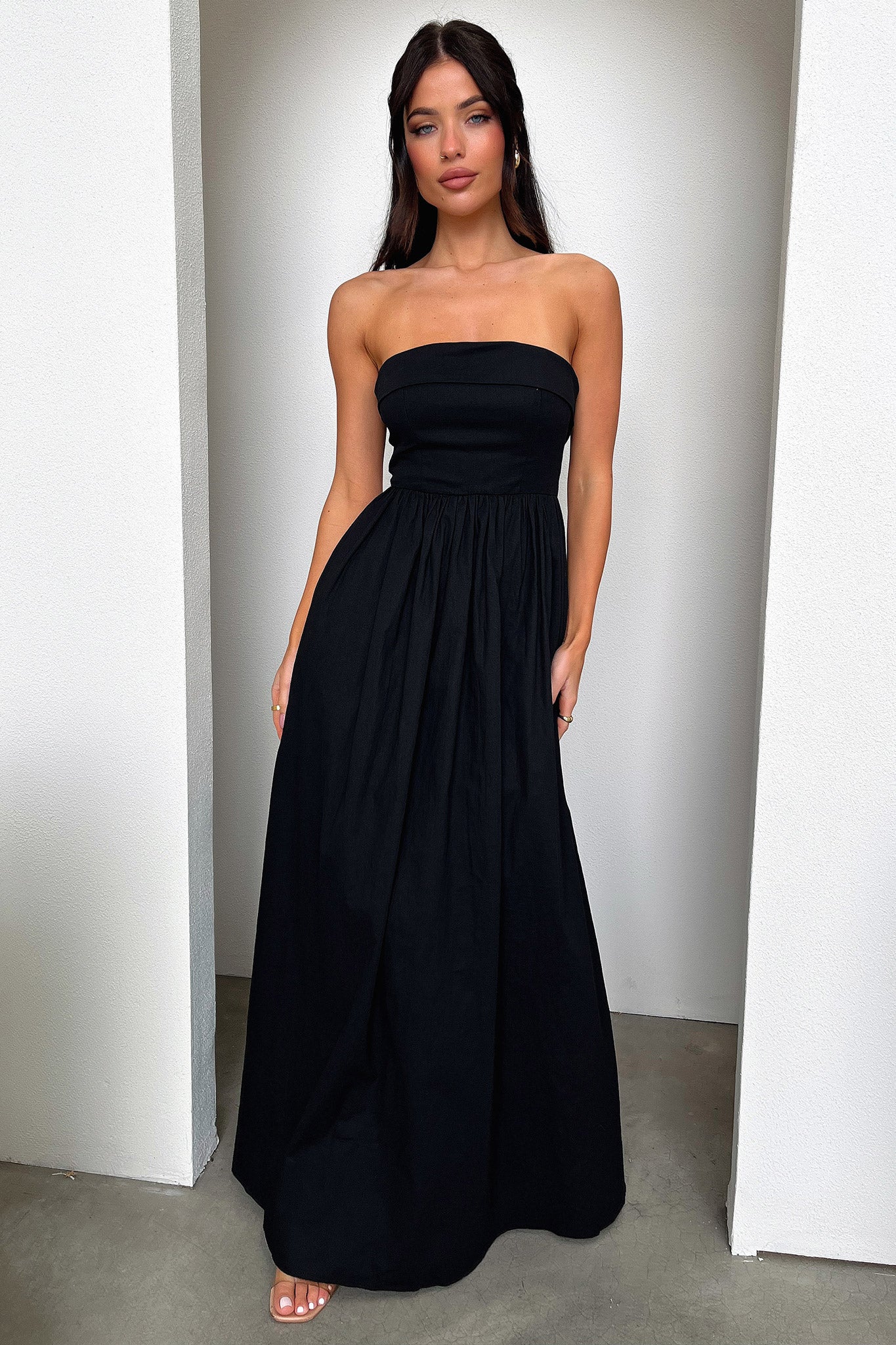 Cornell Maxi Dress for Women - Elegant Black Long Flowy Dress for Summer, Beach, and Casual Wear