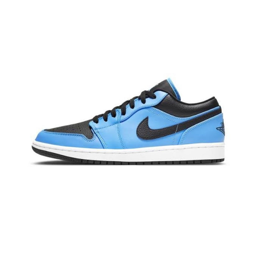 Air Jordan 1 Low Sneakers - University Blue & Black Colorway - Men's Basketball Shoes for Casual Wear & Street Style