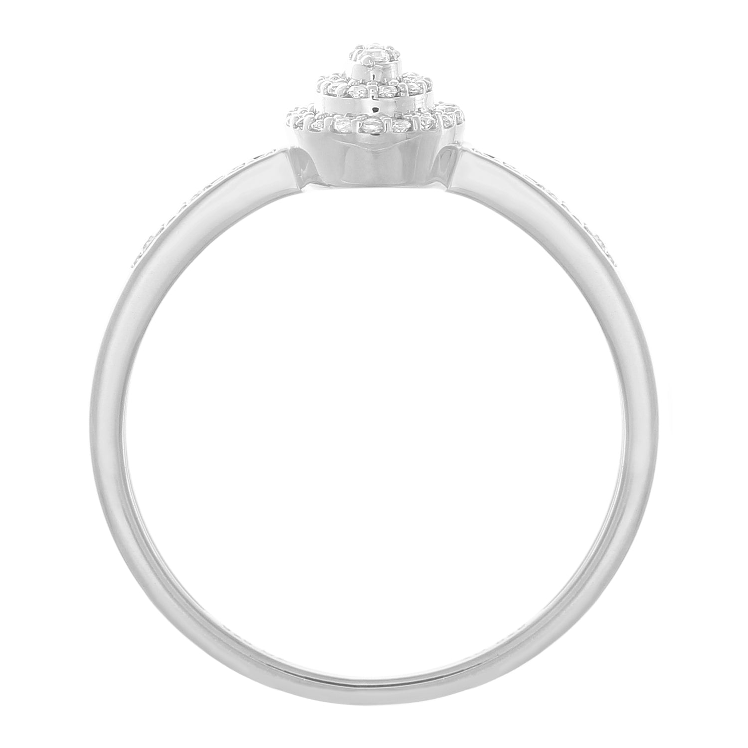 9ct White Gold 0.15 Carat Diamond Ring with 49 Brilliant Cut Diamonds - Elegant Wedding Band, Anniversary Gift for Her, Perfect for Engagement & Special Occasions