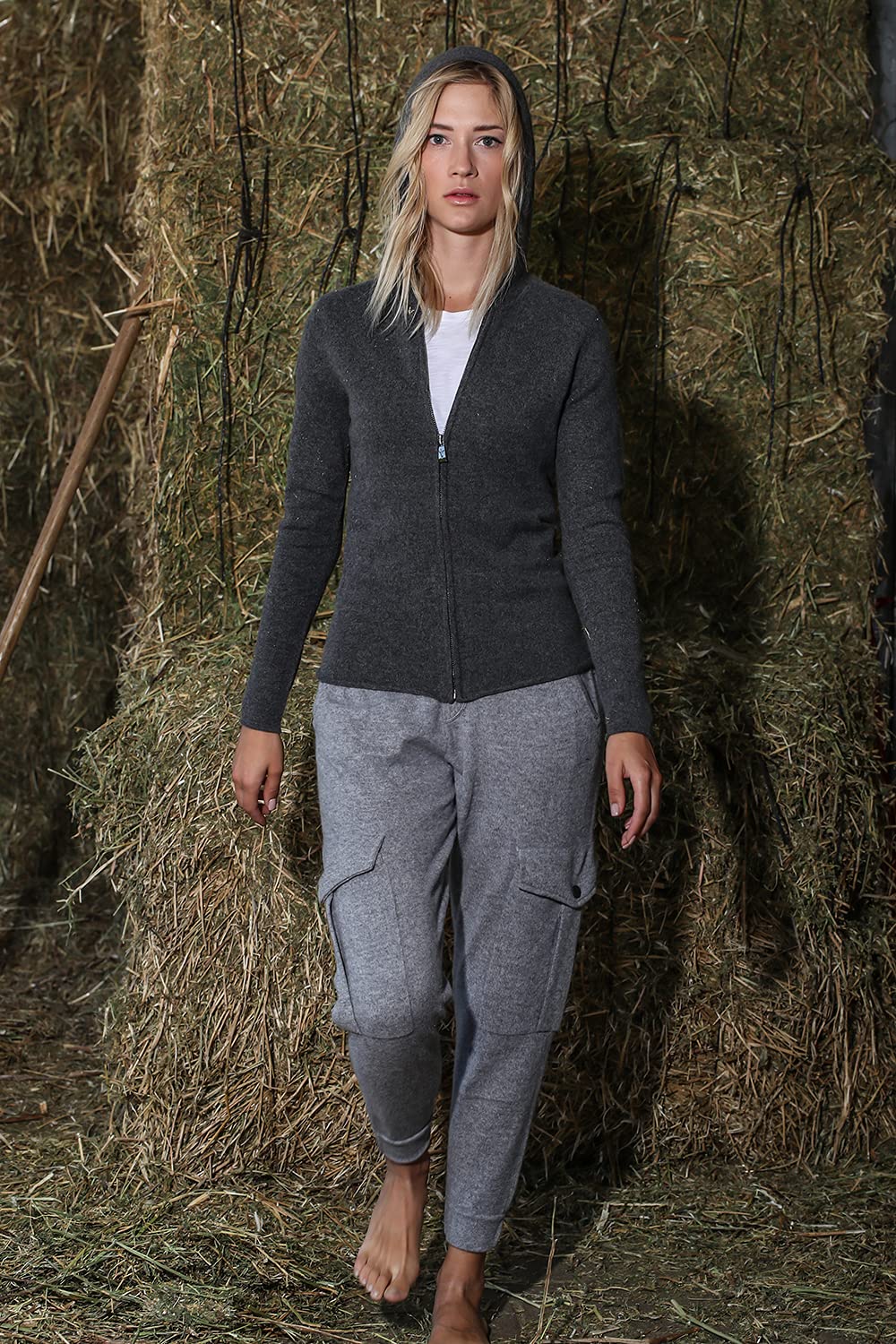 Women's Cargo Pants - 100% Cashmere Soft Stretch Comfortable Side Pockets Slim Fit Trousers for Work, Travel & Outdoor Activities