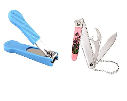 MK 2-Piece Original Imported Bell Nail Clipper Set - Large & Regular Size Nail Cutters (Color May Vary) | Perfect for Home, Travel & Salon Use