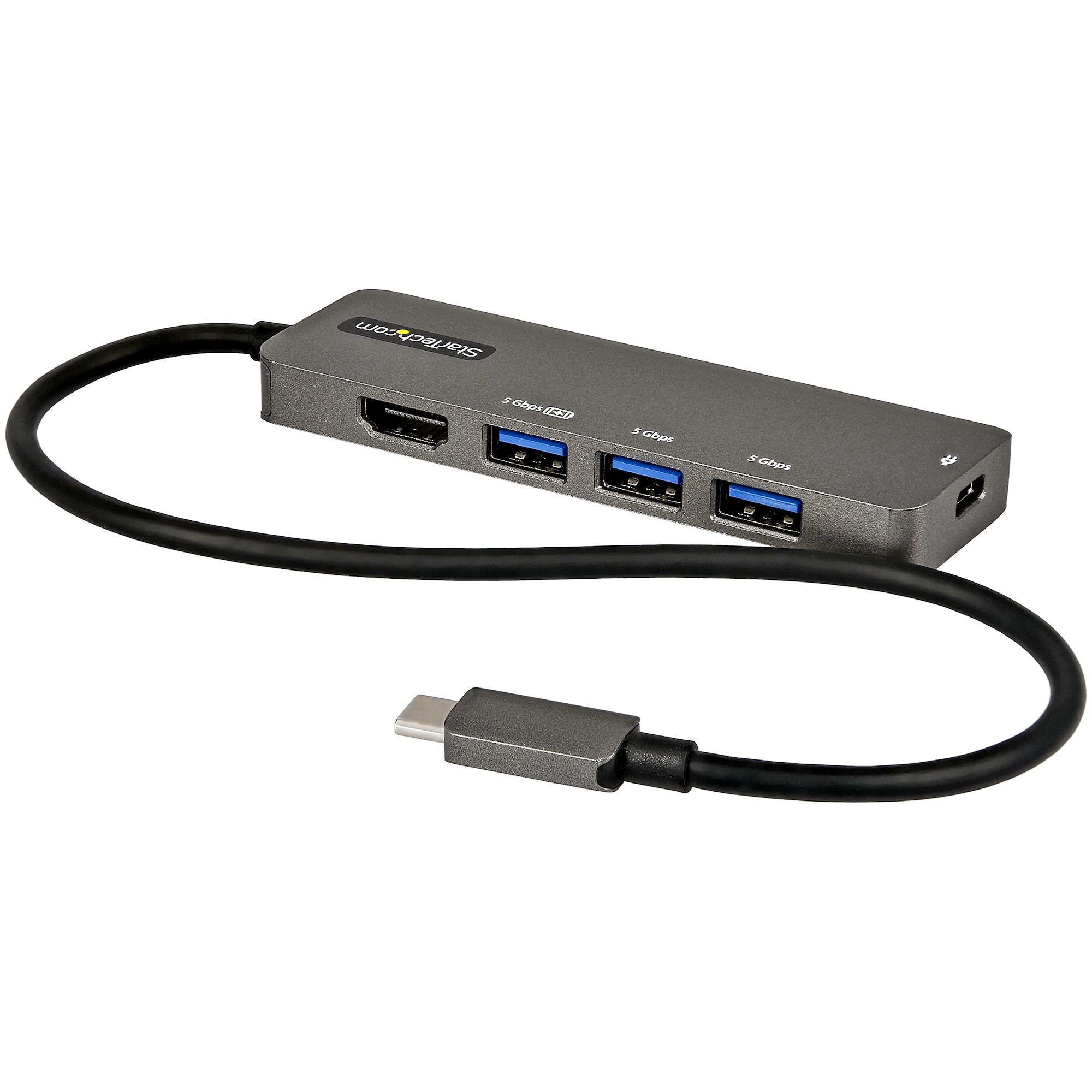 StarTech.com USB C Multiport Adapter - 4K 60Hz HDMI 2.0b with HDR10, 100W PD Charging, 4-Port USB 3.0 Hub - Compact USB-C Dock for MacBook Pro/Air, Dell XPS, Surface Pro - Ideal for Home Office, Gaming & 4K Video Streaming