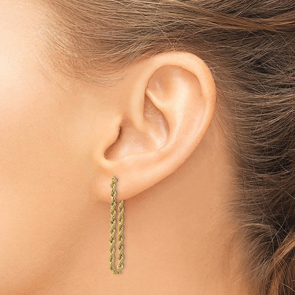 18K Gold Plated Rope Chain Dangle Earrings for Women - Elegant Drop Earrings for Party, Wedding & Evening Wear - YE1927