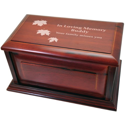 Personalized Engraved Wood Pet Urn Box - Custom Memorial Keepsake for Dogs & Cats - Perfect for Home Display, Memorial Service & Pet Ashes Storage