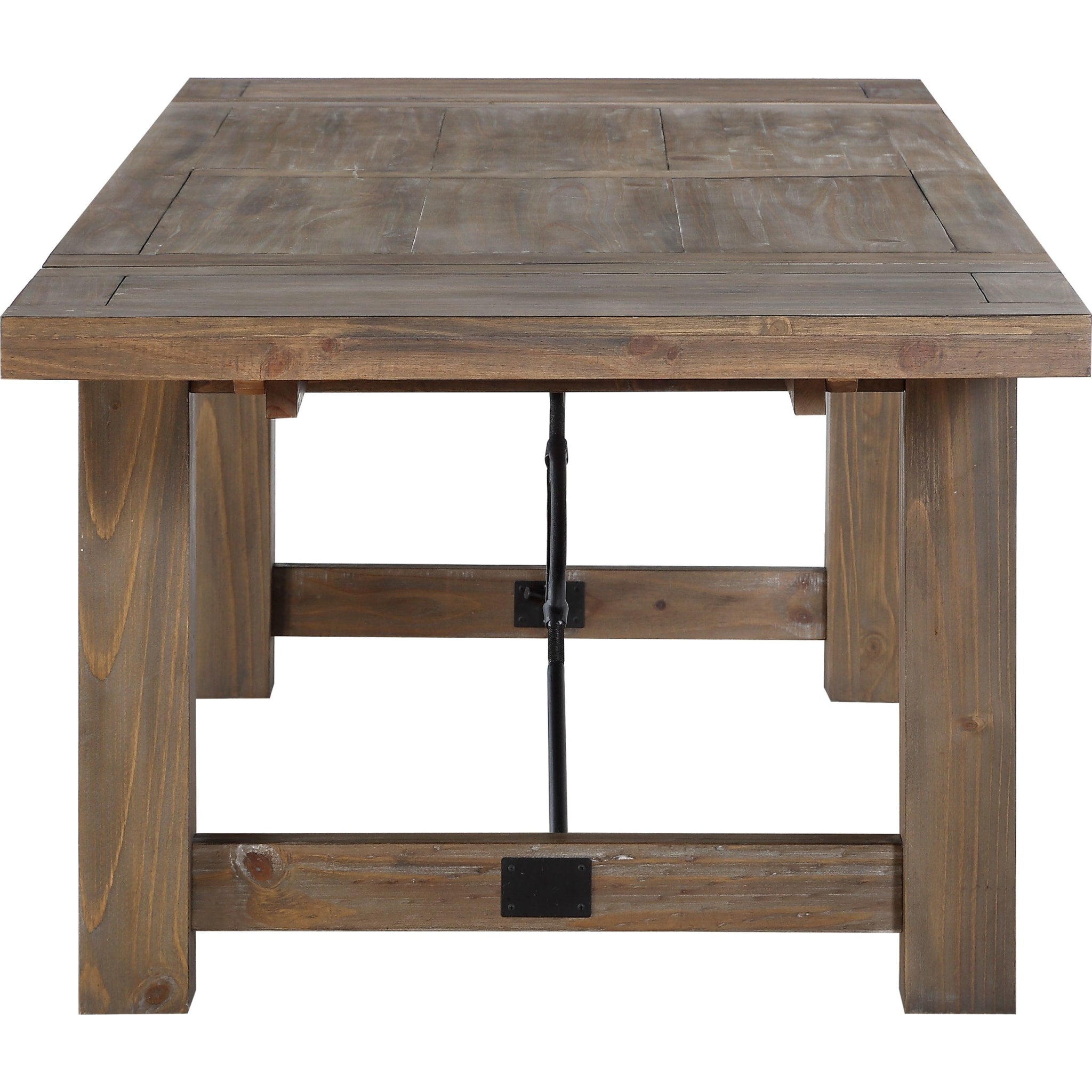 Solid Oak Extending Dining Table - Expandable Farmhouse Table for 6 to 10 People - Rustic Flink Oak Finish - Perfect for Family Gatherings & Holiday Dinners