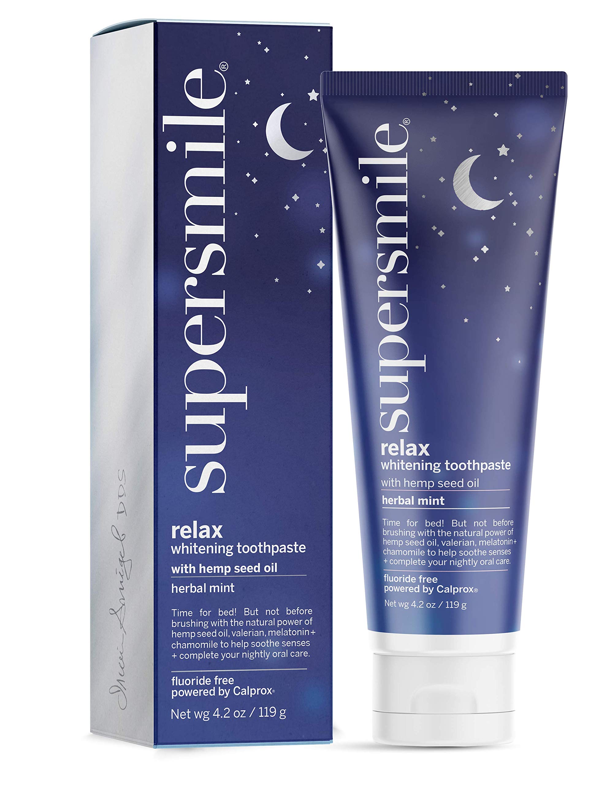Supersmile Professional Whitening Toothpaste for Sensitive Teeth - Herbal Mint Flavor, 4.2 Oz | Clinically Proven to Whiten 6 Shades | Nighttime Oral Care & Teeth Whitening Solution for Brighter Smile