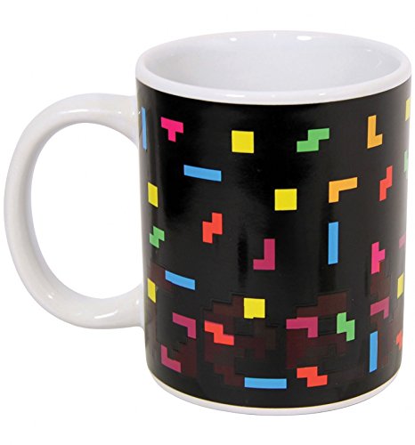 Tetris Geek Heat Changing Mug - Color Changing Coffee Cup with Classic Game Design, Perfect for Gamers, Office Use & Gift Giving