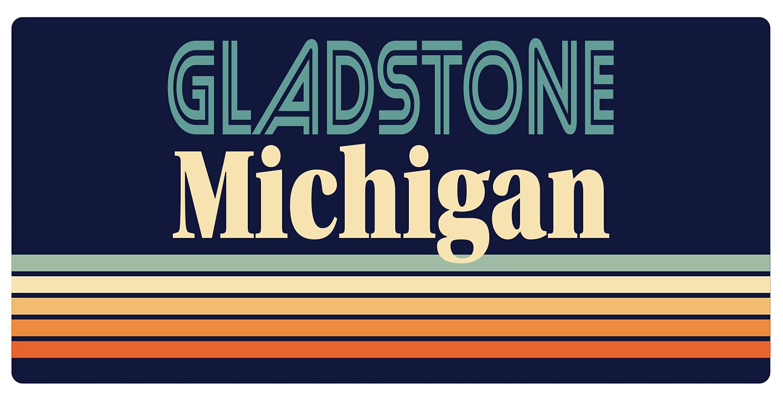 Vintage Gladstone Michigan 5 x 2.5-Inch Refrigerator Magnet - Retro Travel Souvenir for Fridge, Office & Home Decor