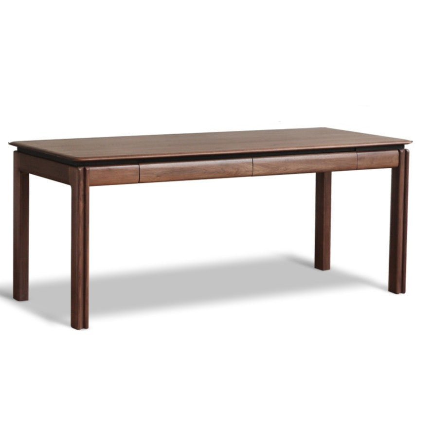 Premium Black Walnut Solid Wood Modern Large Office Desk - Executive Workstation for Home & Business Use, Durable Writing Table for Conference Rooms & Professional Spaces