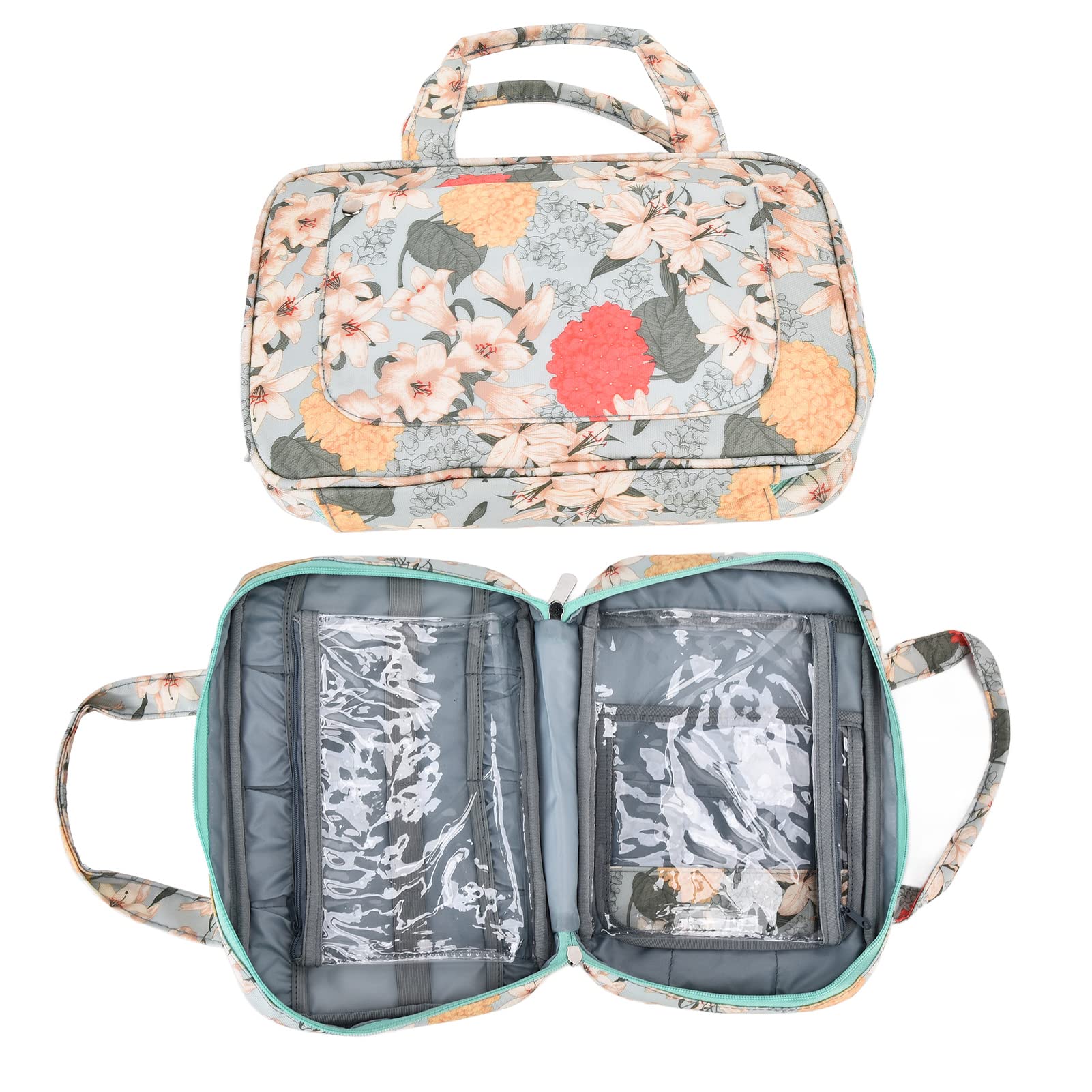 600D Oxford Cloth Knitting Bag with Zipper Pockets & Needle Slots - Durable Crochet Storage Organizer for Yarn, Sweaters & Crafts | Perfect for Home Knitting, Travel Projects & Gift Storage