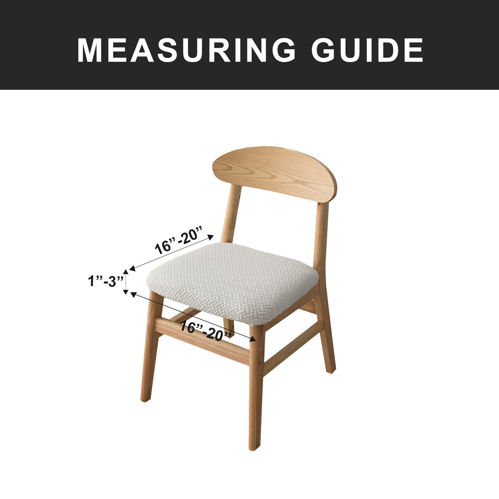 White Dining Chair Covers 4-Pack - Waterproof Seat Slipcovers for Kitchen & Dining Room