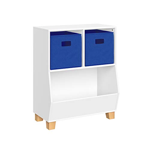 White With 2 Blue Bins