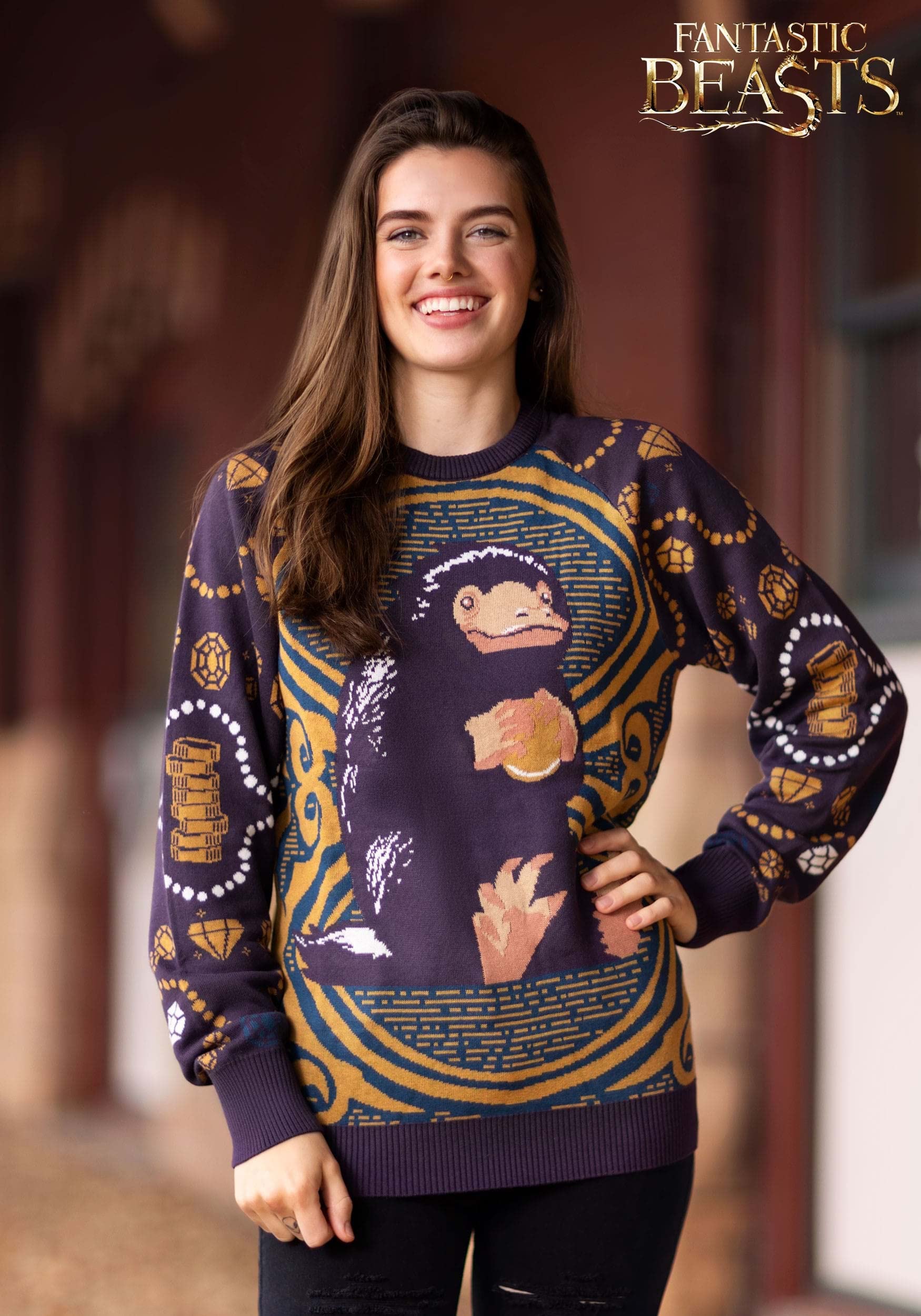 Fantastic Beasts Niffler Sweater for Adults - Cozy Harry Potter Inspired Pullover for Movie Fans & Casual Wear
