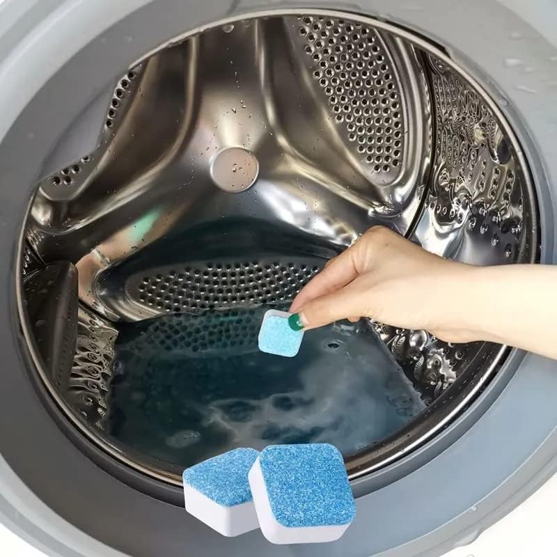 DOEASY Washing Machine Cleaner Tablets - 12 Pack | Deep Cleaning Descaler Powder for Top Load & Front Load Washers | Removes Stains from Drum & Tub | Perfect for Fully Automatic Machines | Use Monthly for Fresh, Odor-Free Laundry