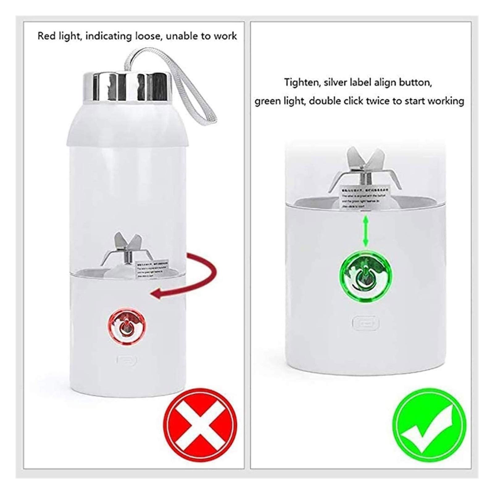 Portable Personal Blender with 6 Blades - 550ml USB Rechargeable Smoothie Maker for Fruits, Vegetables & Shakes - Perfect for Home, Office & Travel Use