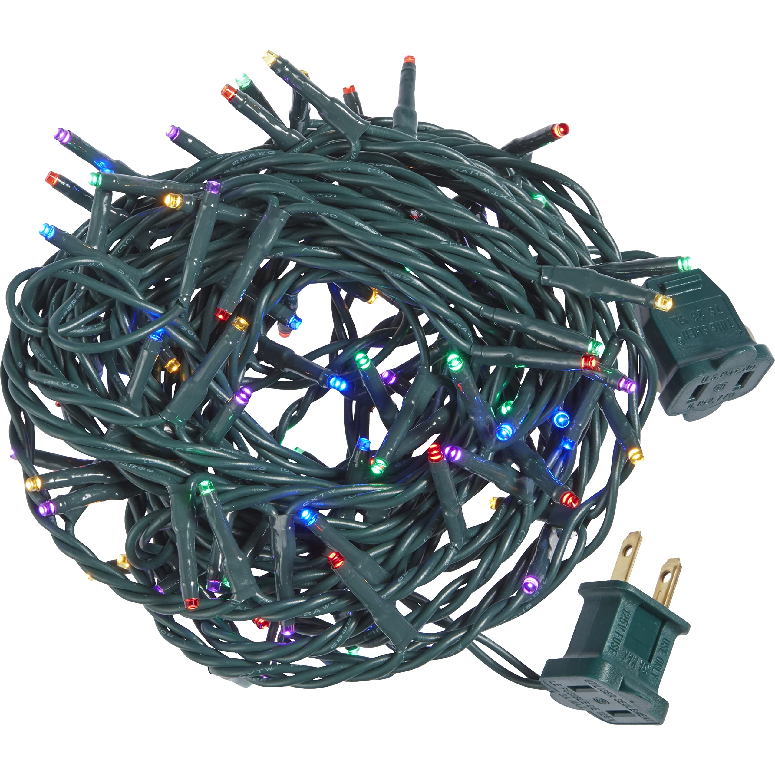 Aurio 100 LED Christmas Lights Indoor Outdoor, 17.5ft Mini Multi Color Christmas Lights on Green Wire - Perfect for Xmas Tree, Holiday Party, Home & Garden Décor
