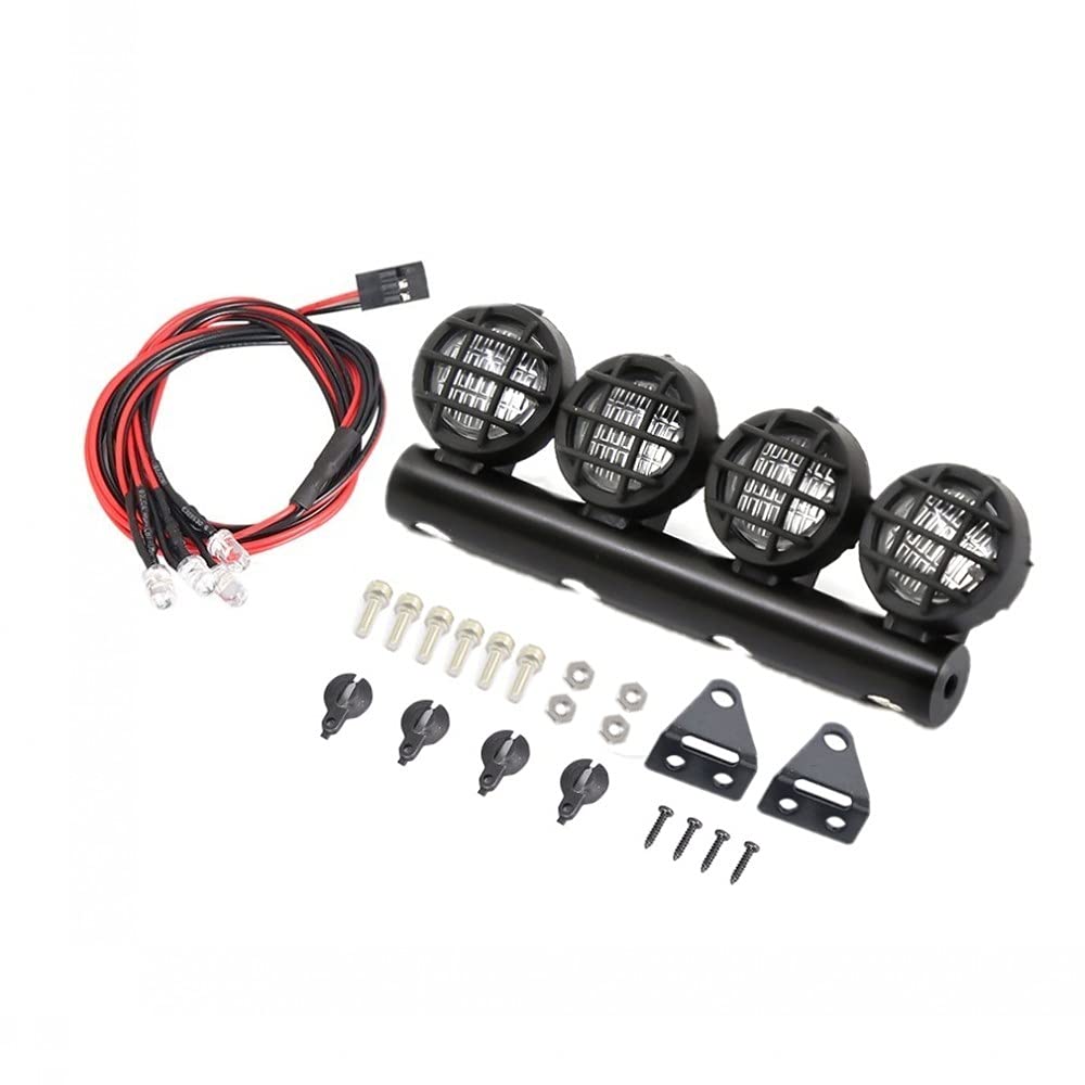 SCX24 90081 AXI00001 1/24 RC Crawler Car LED Roof Light Bar - Waterproof Off-Road Crawling Accessories for Night Driving & Trail Adventures (Black)