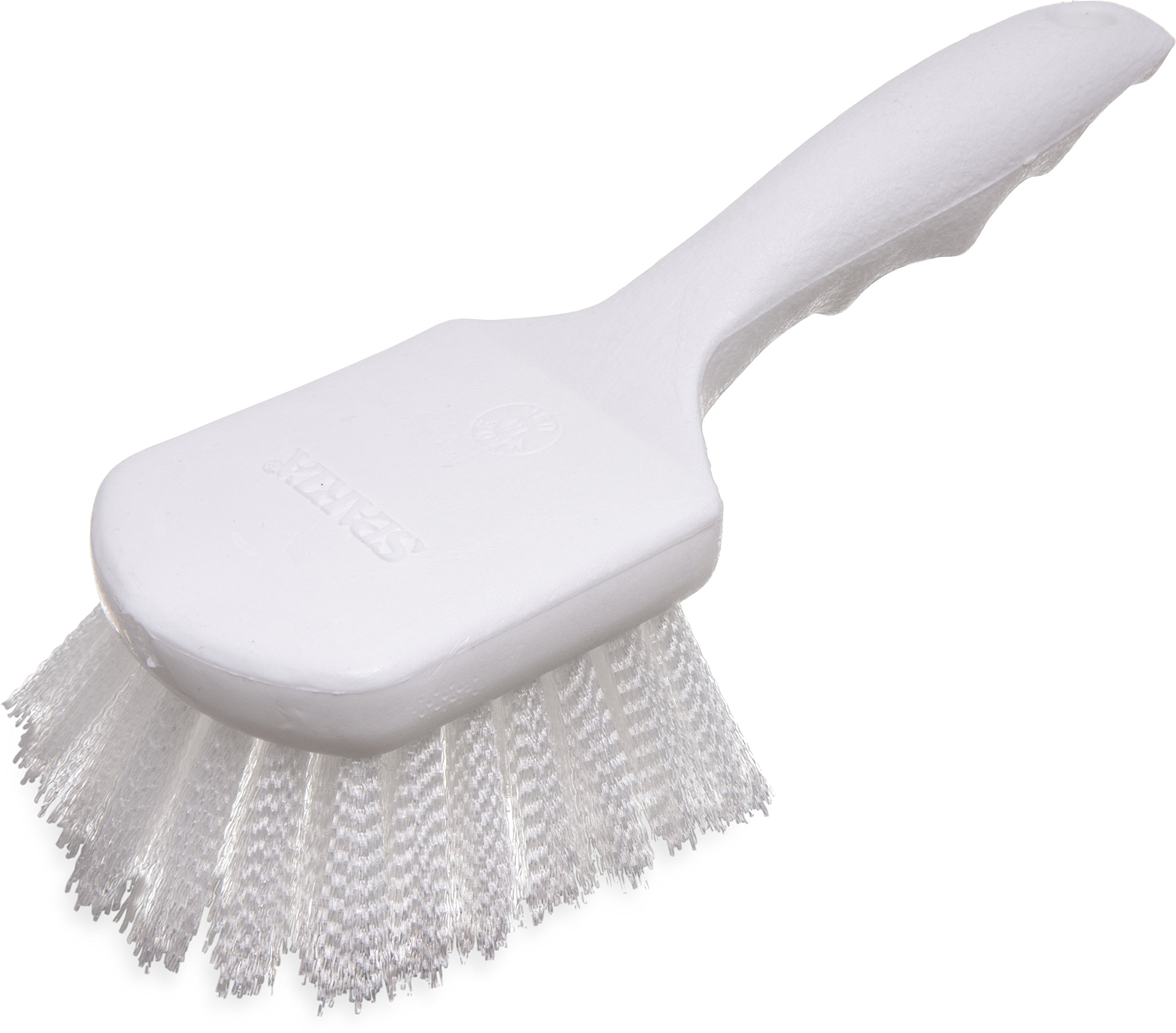 SPARTA 4054200 Nylon Dish Scrub Brush - Heavy Duty Utility Cleaning Brush with Hanging Hole - 8 Inch White Kitchen Brush for Dishwashing, Pots, Pans & Countertops - Perfect for Home, Restaurant & Commercial Use