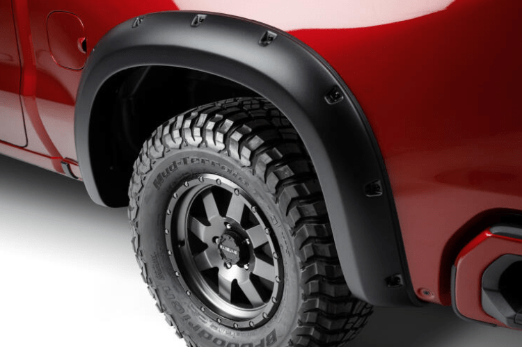 Bushwacker 48111 08 Chevy Silverado 2500HD/3500HD 4PC Forge Style Fender Flares (2015-2019) - Heavy Duty Truck Accessories for Off-Road & Custom Look