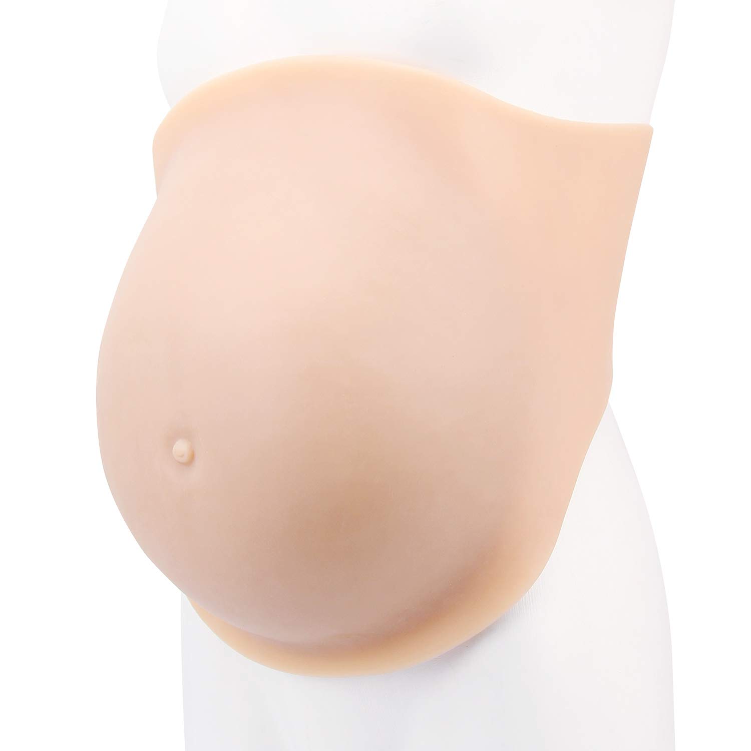 Realistic Silicone Fake Pregnant Belly - 7-8 Months Pregnancy Simulation for Halloween Costume, Theater Props, Gender Reveal Parties & Prank Gifts (Cotton Filled)