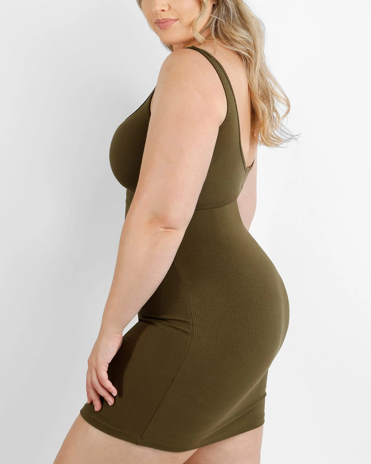 Stylish Cozy Ribbed Low Back Shaping Dress for Women - Perfect for Date Night, Parties & Special Occasions