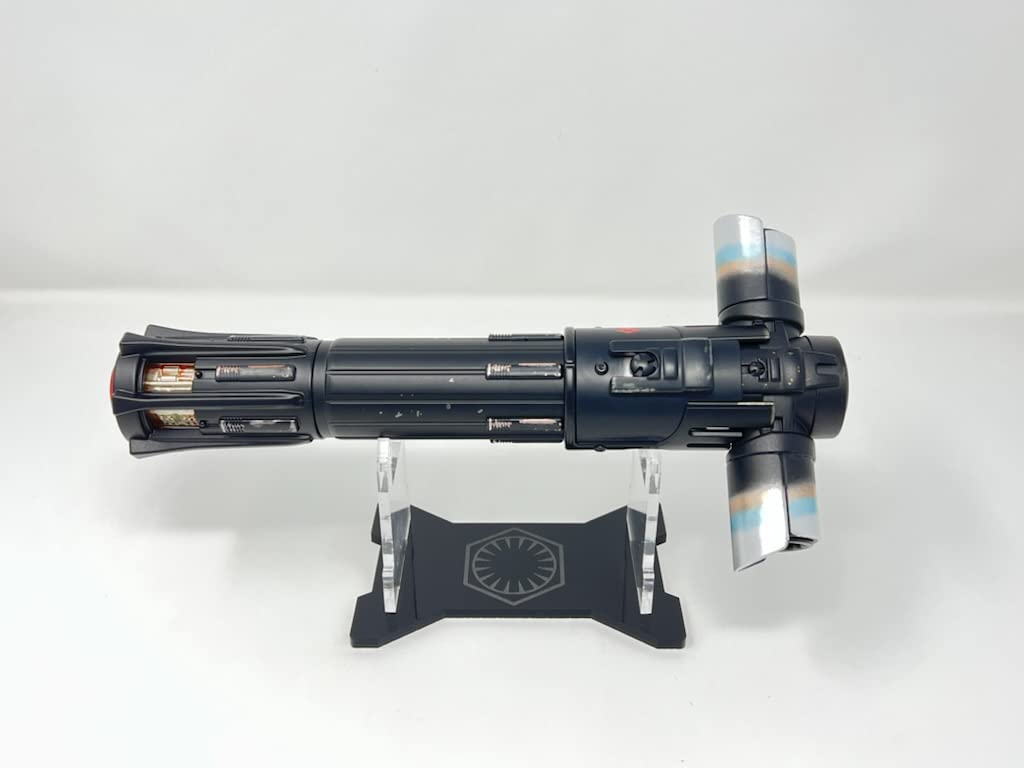 Star Wars Galaxy's Edge Kylo Ren Legacy Lightsaber Hilt with Custom Engraved Display Stand - Collectible Replica for Fans, Cosplay & Home Decor - Perfect for Star Wars Themed Parties, Display Cases & Gift Giving