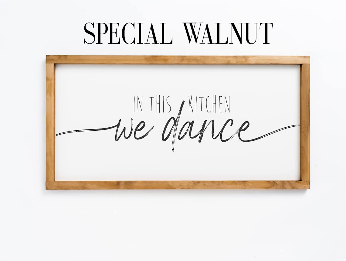 Funny Kitchen Dance Sign - Rustic Wooden Wall Decor for Kitchen - 'In This Kitchen We Dance' - Perfect for Farmhouse, Home, and Restaurant Decor - Ideal for Dancing Enthusiasts & Gift Giving