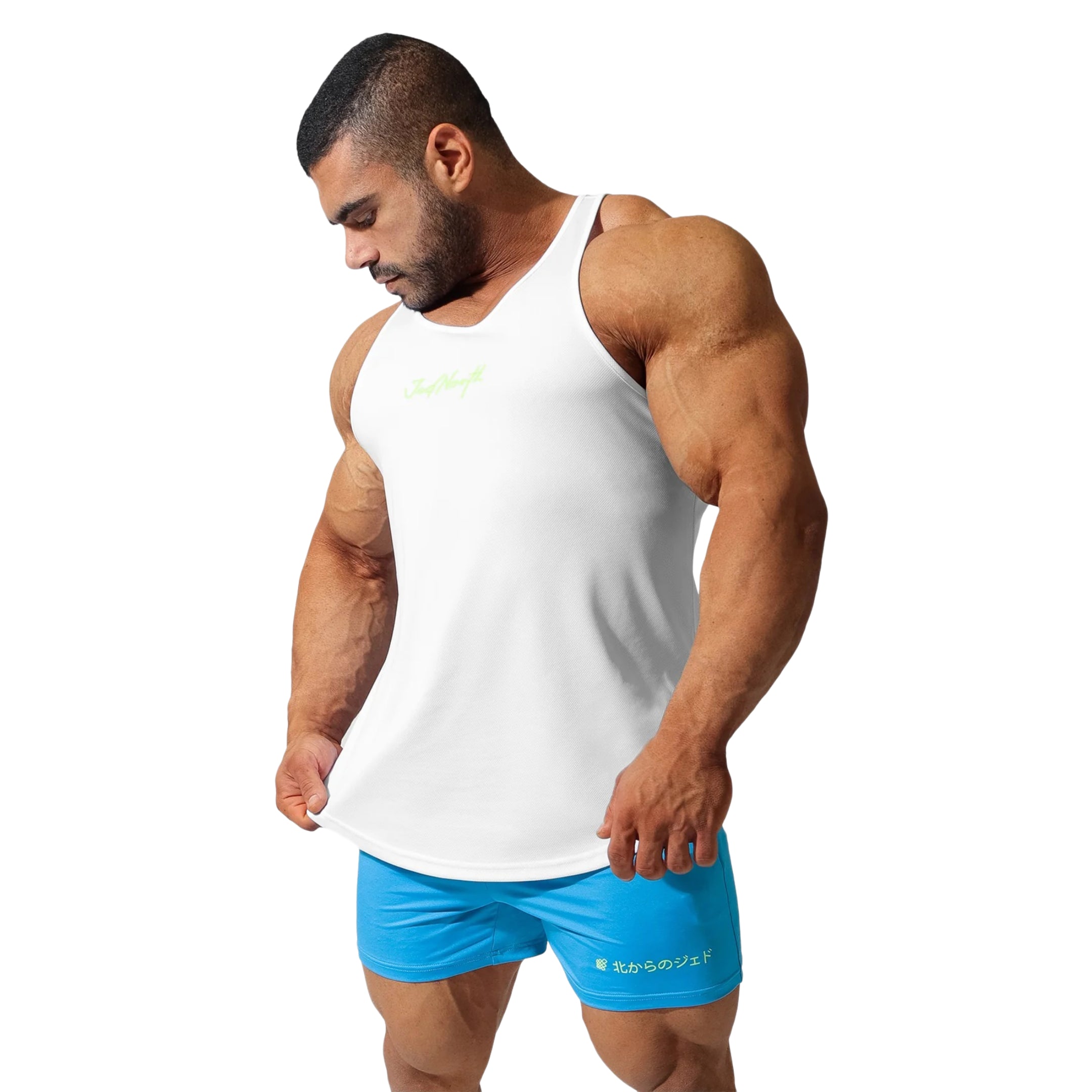 Jed North Men's Microfiber Dri-Fit Tank Top - Moisture Wicking Athletic Shirt for Workout & Gym - White