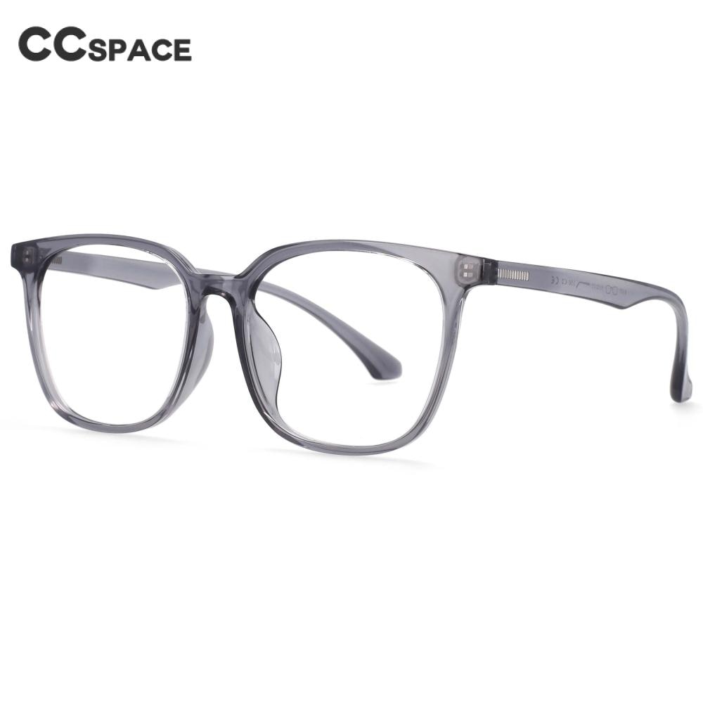 CCspace Unisex Full Rim Round Square Resin Frame Eyeglasses 54337 - Stylish & Lightweight Glasses for Men & Women - Perfect for Reading, Working, and Daily Fashion