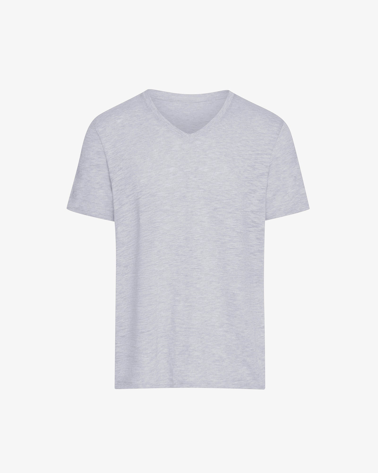 Slub Jersey V Neck T-Shirt for Women - Soft Heather Grey Cotton Tee - Casual & Comfortable Everyday Wear for Work, Outings, and Relaxation