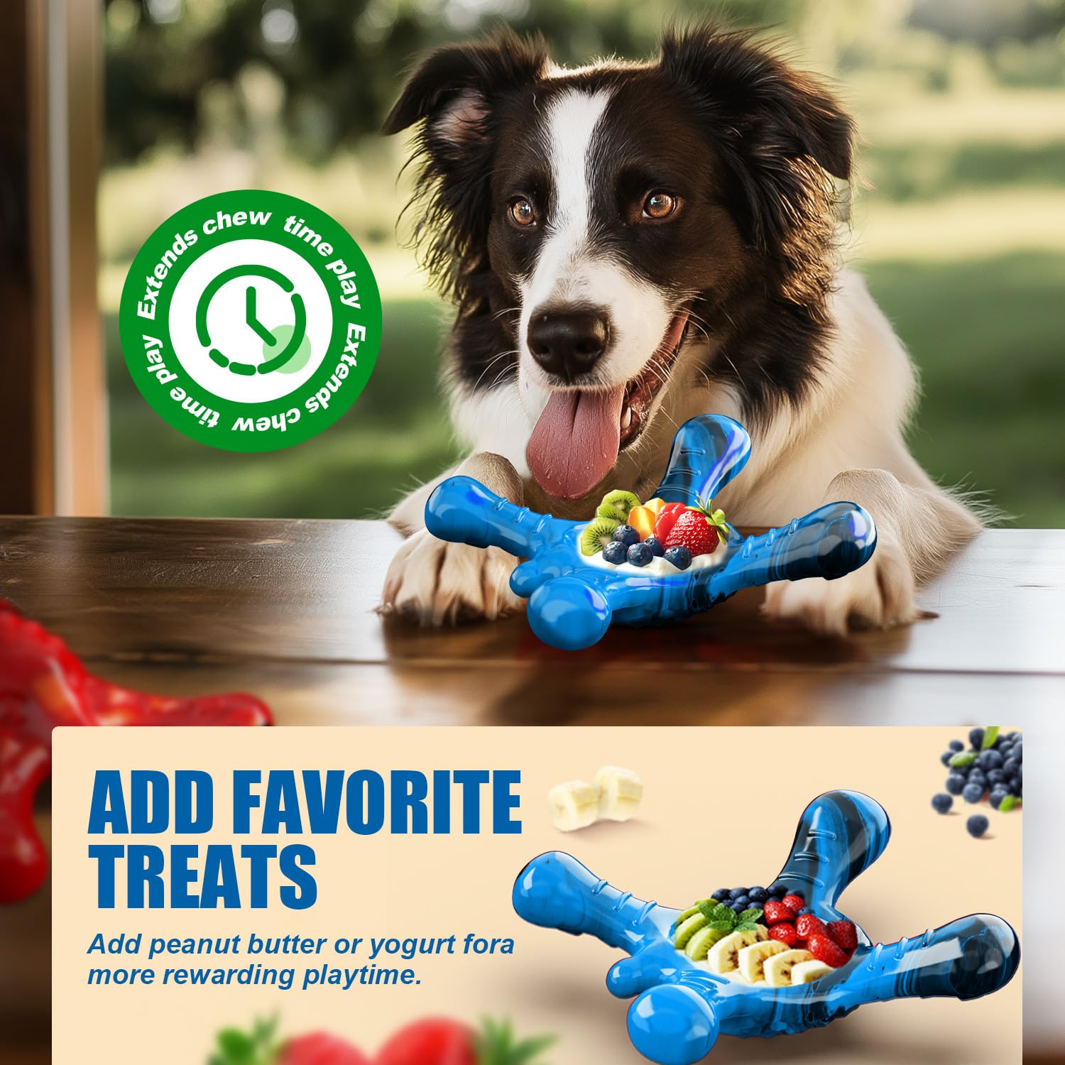 Durable Nylon Indestructible Dog Chew Toy for Aggressive Chewers - Hedgehog-Shaped Bacon Flavor Chewing Toy for Medium & Large Dogs - Long-Lasting Boredom Buster for Playtime & Training - Blue
