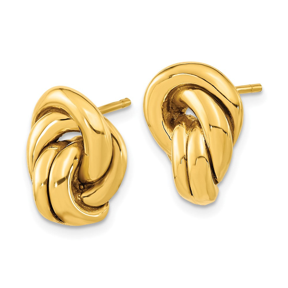 Gold Polished Love Knot Hollow Post Earrings TL1171 - Elegant Dangle Earrings for Women, Perfect for Weddings, Parties & Date Nights