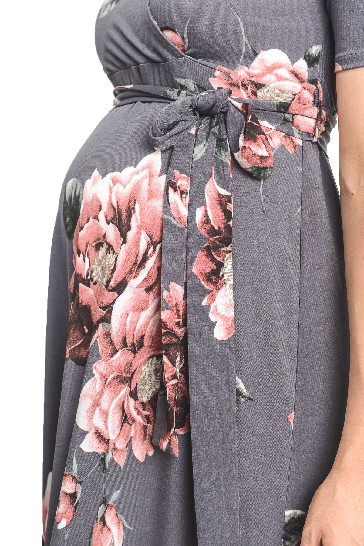 Maternity Wrap Dress for Women - Mid-Length with Adjustable Waist Belt | Comfortable & Stylish Pregnancy Outfit for Work, Parties & Casual Wear