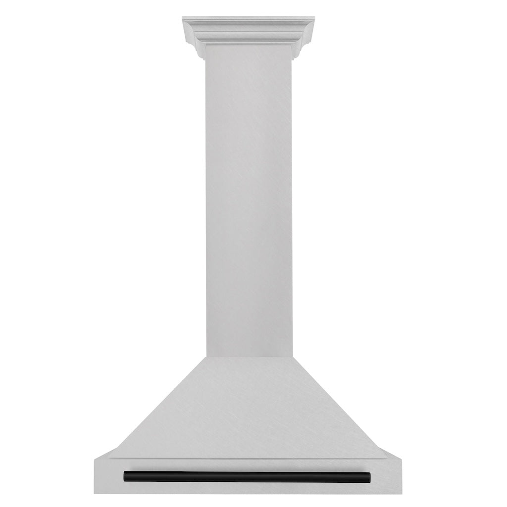 ZLINE KB4SNZ 30 MB 30-Inch Convertible Wall Mount Range Hood - Satin Stainless Steel with Matte Black Handle | Autograph Edition | Perfect for Modern Kitchens & Open-Concept Homes