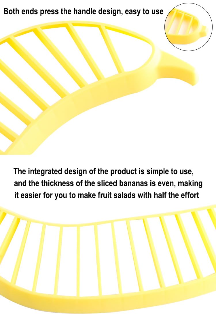 AKOAK Plastic Banana Slicer - 1 Pack Multi-Functional Fruit Cutter for Banana Slices, Perfect for Fruit Salads, Dessert Decorating & Food Prep | Great for Smoothie Bowls, Kids Snacks & Healthy Eating